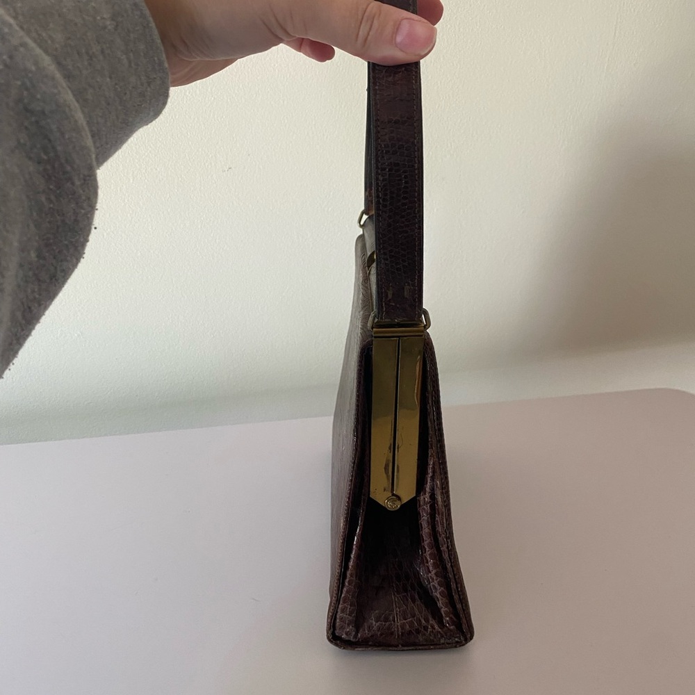 Vintage Brown Leather Handbag - Picture 5 of 6
